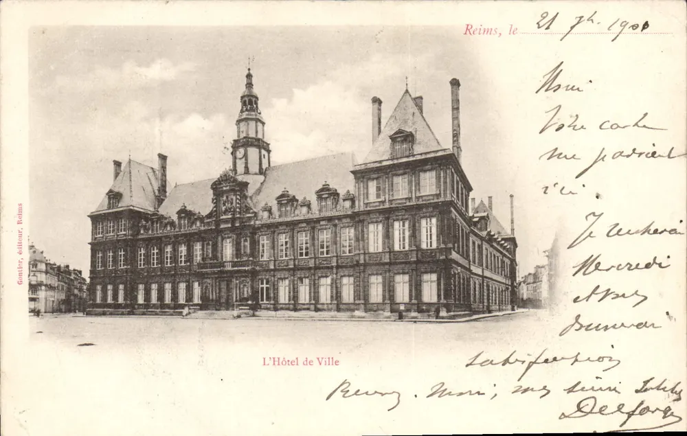 Reims — O Hotel de Ville — Gouley, editor Reims - Frente