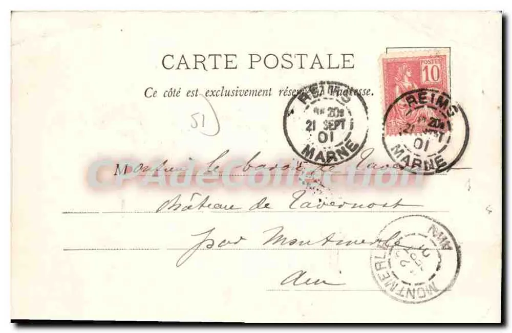 Reims — O Hotel de Ville — Gouley, editor Reims - Verso
