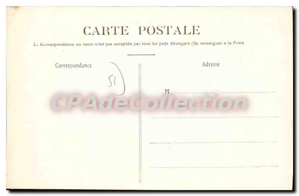 Reims — Place Drouet-d'Erlon et Fontaine Subé — CPAdeCollection - Verso