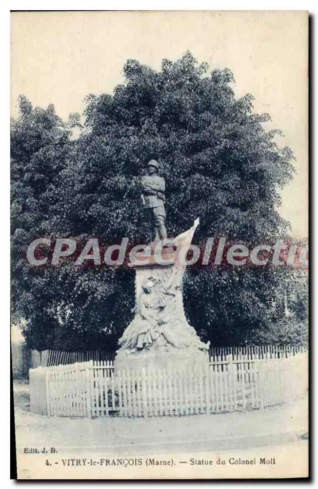 Vitry-le-François (Marne) — Estátua do Coronel Moll — Ed. J. B. - Frente