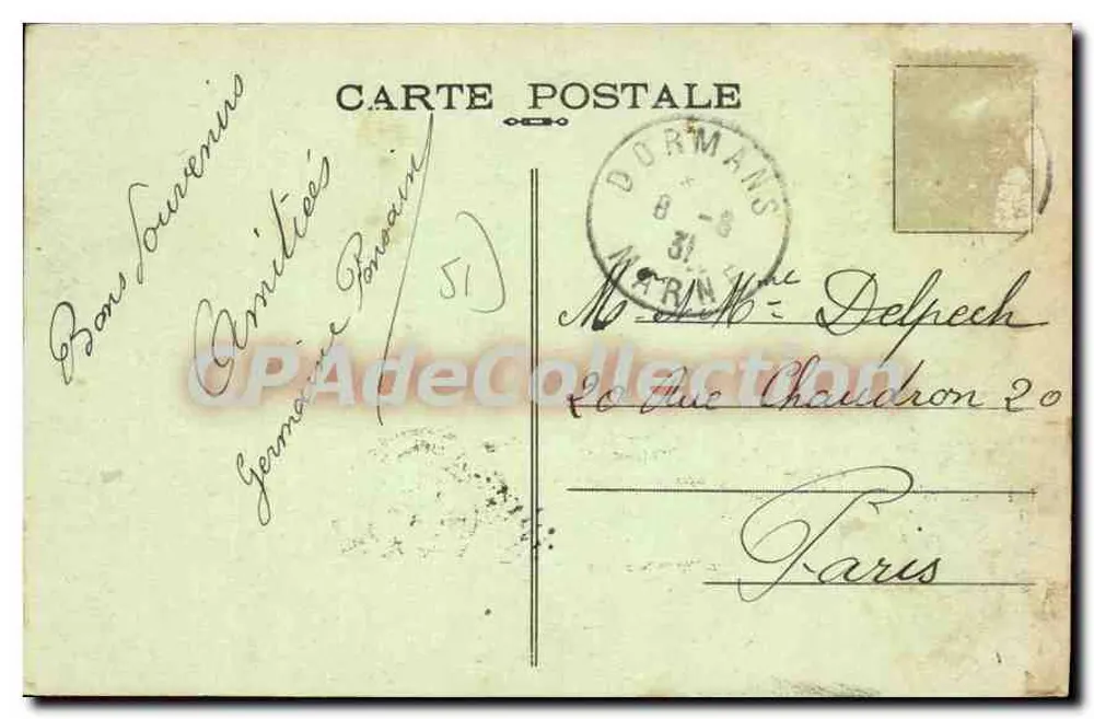 Dormans — Vista sobre a vales da Marne — editor SCZ n°14 - Verso