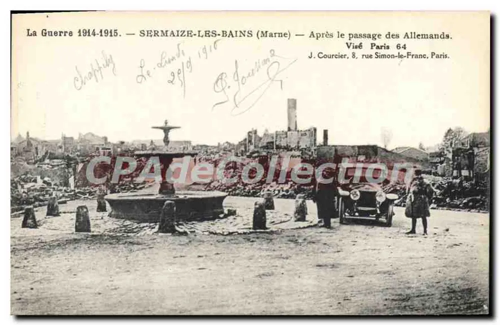 Sermaize-les-Bains (Marne) — Após o passo dos Alemães — J. Courcier, Paris - Frente