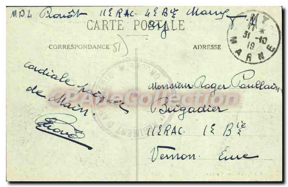 Ay-Champagne (Marne) — Panoramablick vom Gipfel der Roger-Schornstein — Fot. G. Franjou, Ay - Rep. interd. - Rückseite