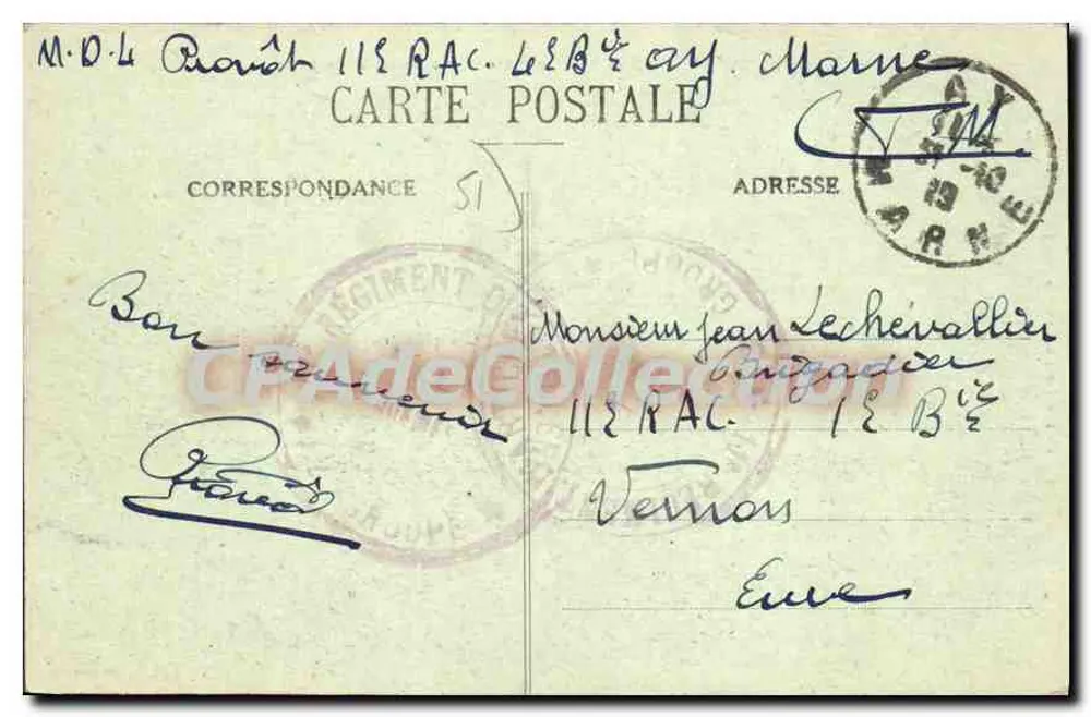 Ay-Champagne (Marne) — Panorama (Aussicht vom Hang) — Foto von G. Franjou, Ay - Rep. Interd. - Rückseite