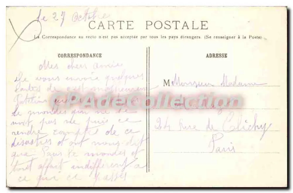 Die Kirche von Montceaux (Marne) — von Deutschen bombardiert — A. R. Paris, n° 477 - Rückseite