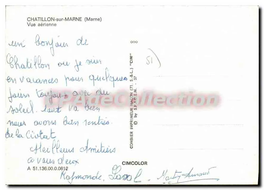 चाटिलॉन-सर-मार्ने — हवाई दृश्य — छापकर्ता मैकॉन (71) S.A.E.M. "CIM" - पीछे