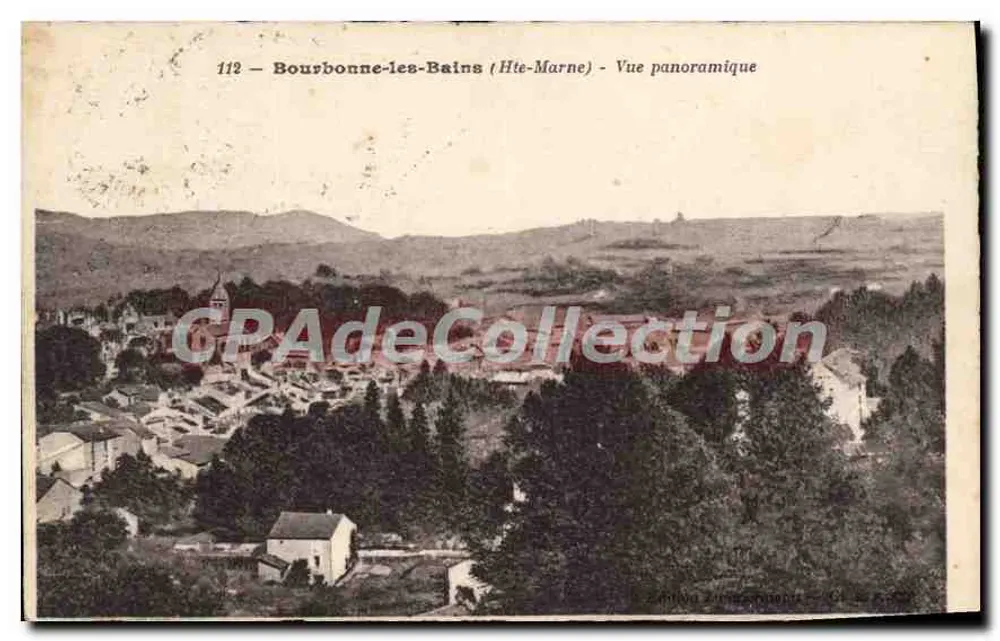 Bourbonne-les-Bains (Hte-Marne) — Panoramische weergave — Antieke ansichtkaart van Collection n°112 - Voorkant