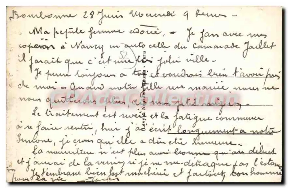 Bourbonne-les-Bains — Ansicht einer Buvette und des Grand Hôtel du Parc — Antike Ansichtskarte deCollection n°57 - Rückseite
