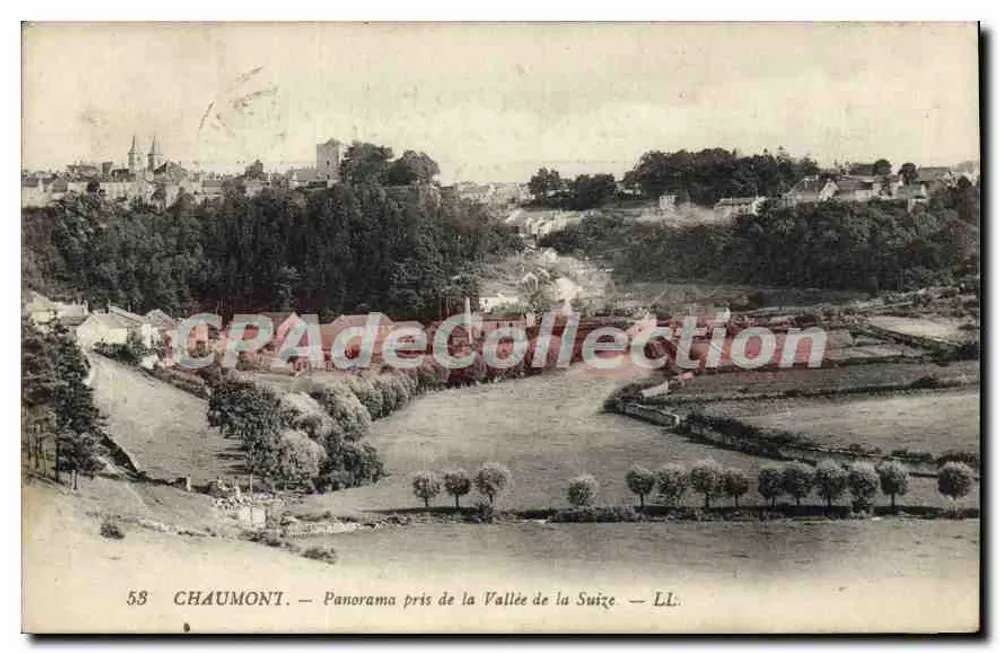Chaumont — Panorama tirado da Vale da Suize — LL. n°58 - Frente