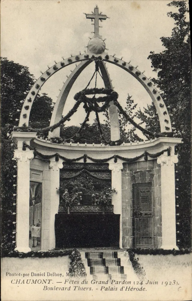 Chaumont — Fêtes du Grand Pardon (24. Juni 1923) — Palais d'Hérode, Boulevard Thiers — Phototypie Daniel Delboy, Mirecourt - Vorderseite