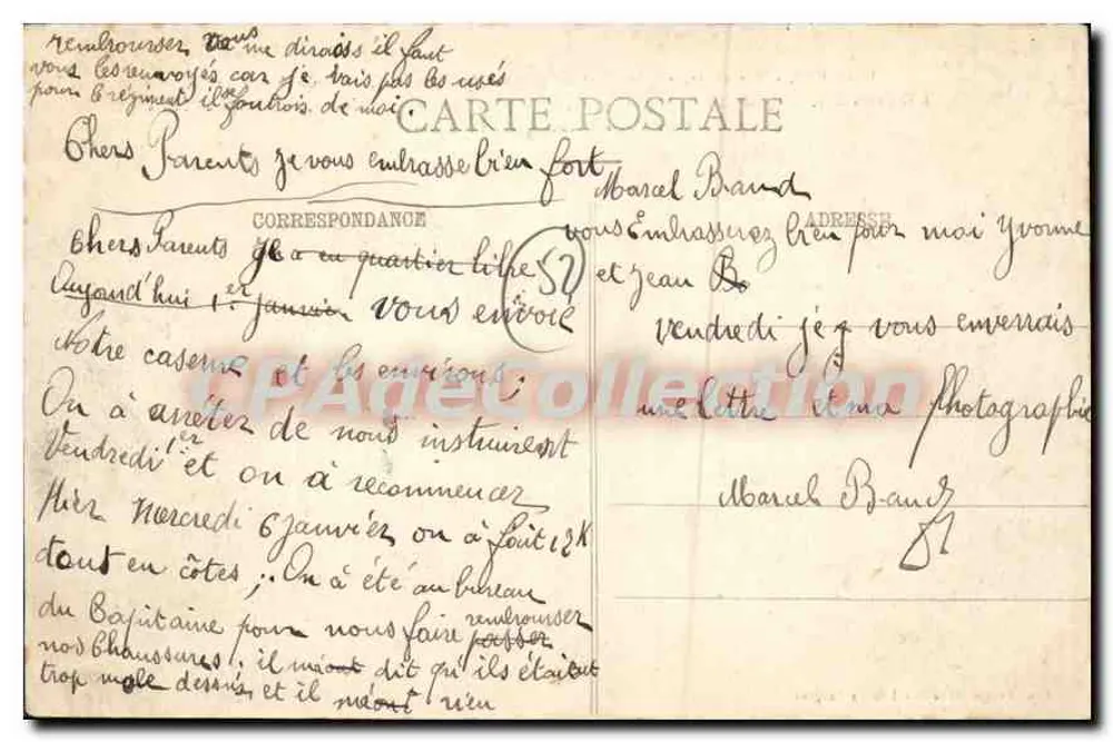 Langres - Vue générale (Côté Est) - Au-dessus des Remparts, de droite à gauche : L'Observatoire, l'Hôpital Civil, le Grand Séminaire, le Collège de Filles. En bas : Le Faubourg des Franchises. - Paul Mongis, Libraire-Éditeur, à Langres - Verso