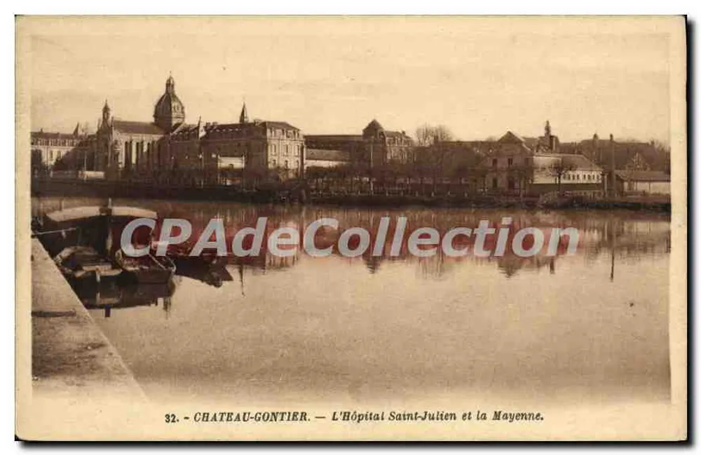 Château-Gaontier — Krankenhaus Saint-Julien und der Fluss Mayenne — G. Artaud, Verlag - Vorderseite