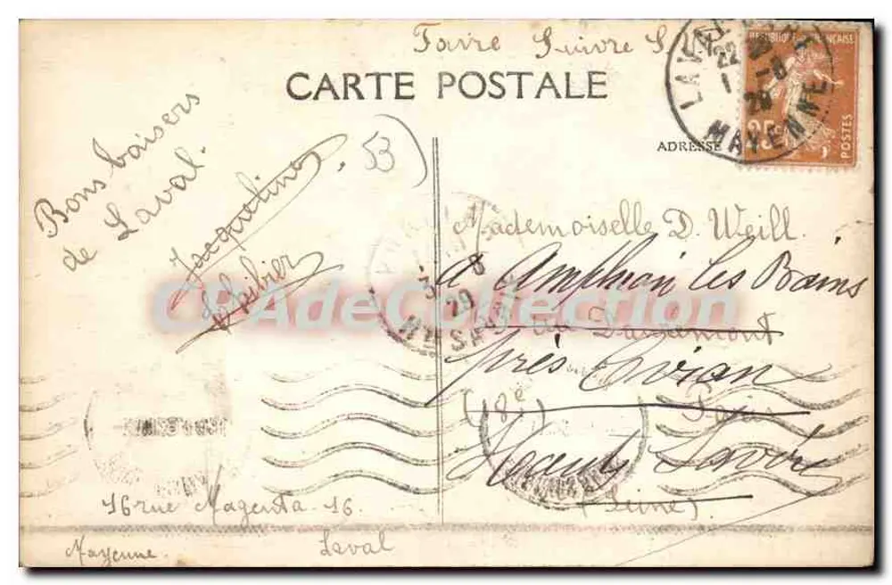 Laval — Le Gare — A. Lanlire Éditeur, Roncq - Arka yüz
