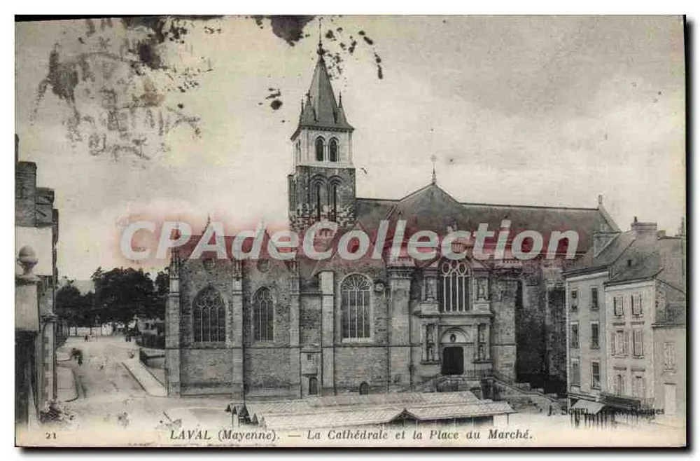 Laval (Mayenne) — Die Kathedrale und der Marktplatz — J. Soulages - Vorderseite