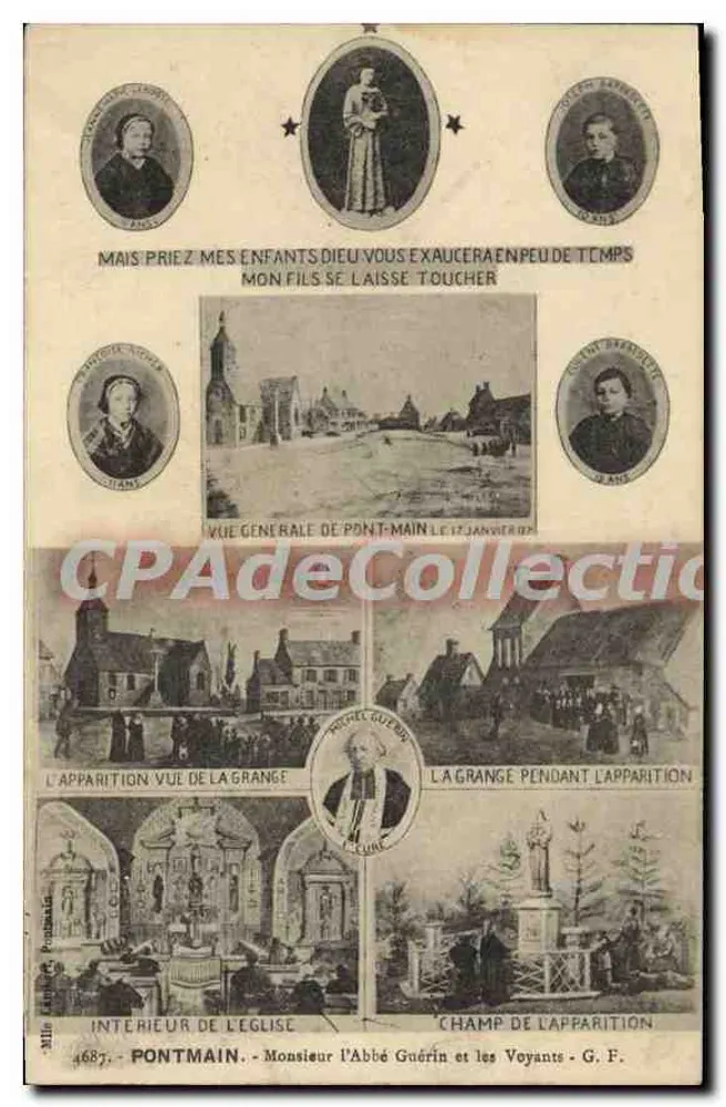 Pontmain — Allgemeiner Blick und Erscheinung der Jungfrau — Verleger: Mille & Fils, Pontmain, Nr. 4687 - Vorderseite