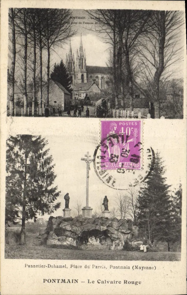 Pontmain — Igreja e Calvário Vermelho — Pannetier-Duhamel - Frente