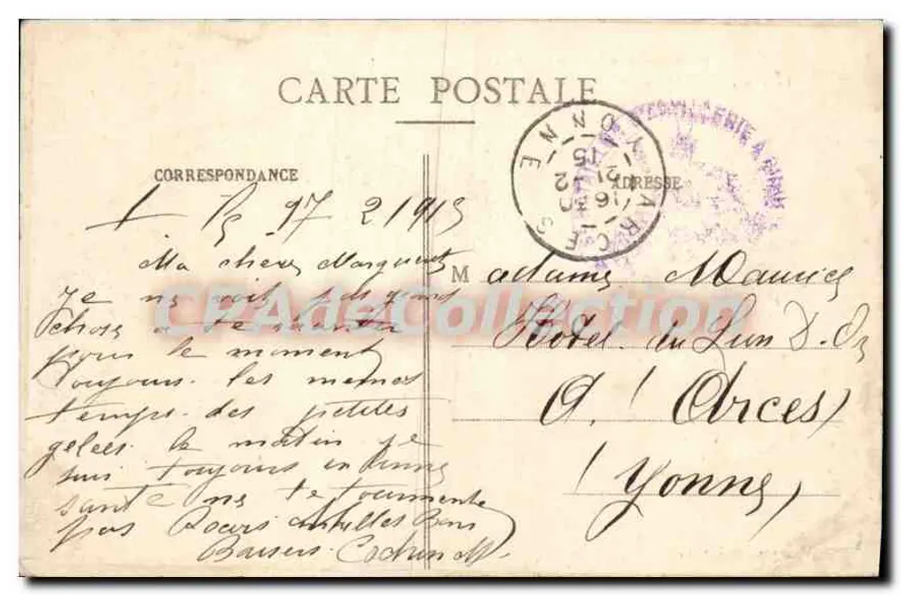 Lunéville - Rue Castara - Gruppe von Häusern, die von den Deutschen am 25. August 1914 angezündet wurden — Quantin, Lith. & Verlag Cliché Dirler - Rückseite
