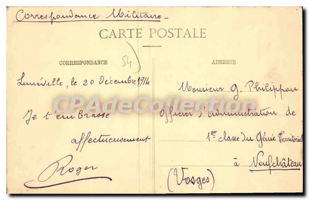 Erklärung an die Bevölkerung von Lunéville — General Goeringer, 20. Juni 1915 — Imprimeries Réunies de Nancy - Rückseite