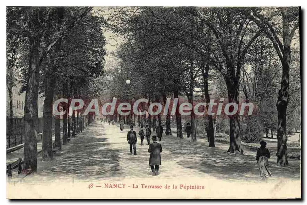 NANCY - La Terrasse de la Pépinière — Antieke ansichtkaart n°48 — onbekende uitgever - Voorkant