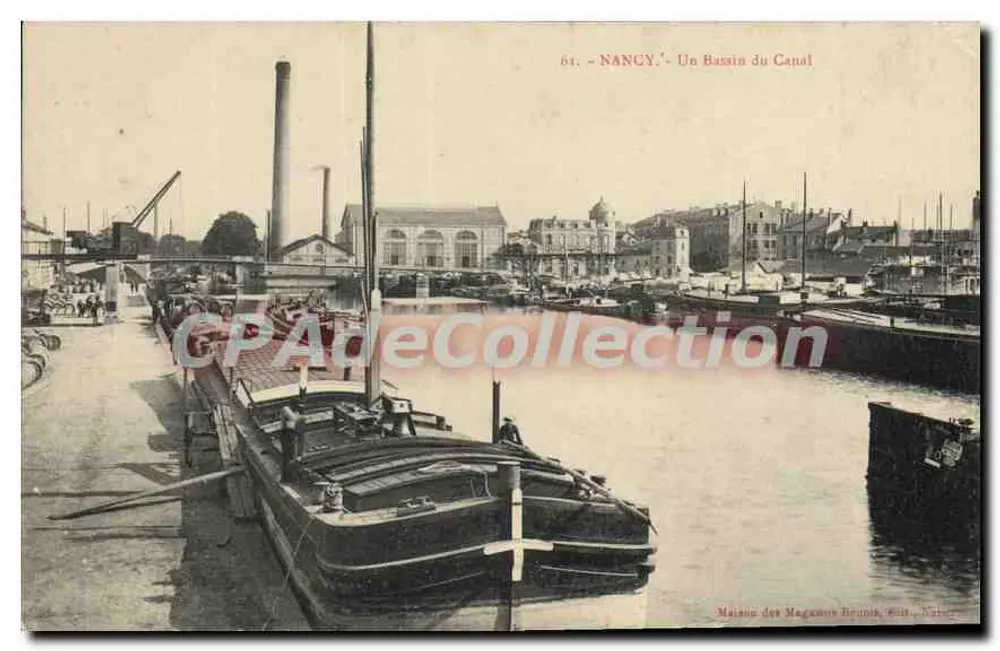NANCY - Un estanque del canal — Casas de los Almacenes Brûma, NANCY - Anverso