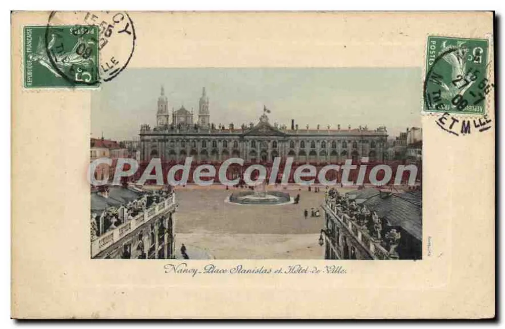 Nancy - Plaza Stanislas y Ayuntamiento — editor no identificado, número de serie no visible - Anverso