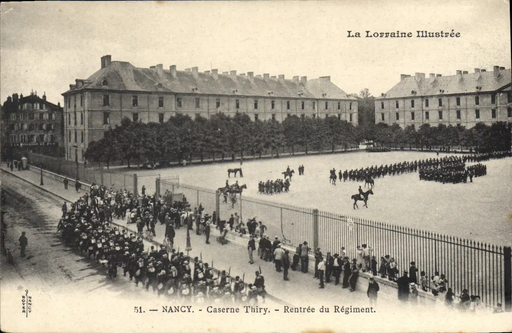 NANCY — Quartel Thiry — Retorno do Regimento — La Lorraine Illustrée, n°51 - Frente