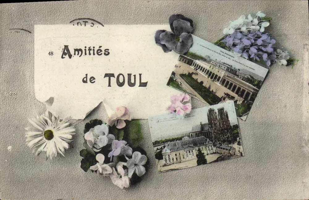 Flores e cartas postais de Toul — 'Amizades de TOUL' — editor desconhecido, n°48 - Frente