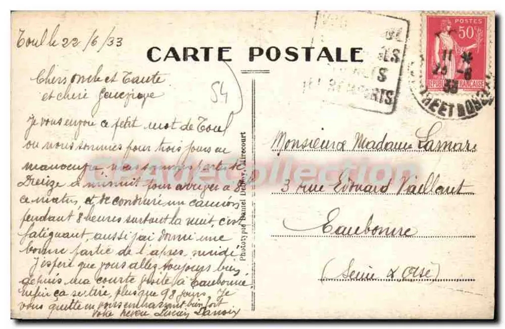 TOUL — Rue Gambetta — D.D. - Verso