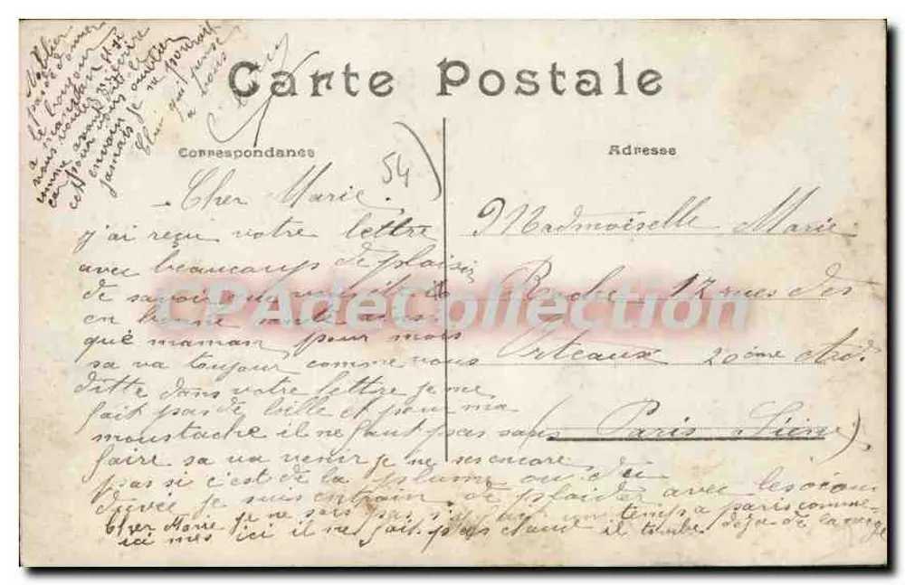 Uma Pensão de Toul — cartão postal decorativo com colagem de fotos de locais — Foto - Verso