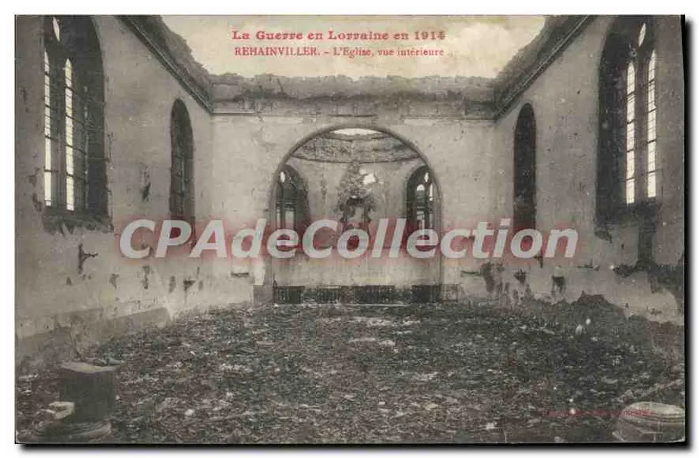 Remainviller — Die Kirche, Innenansicht — Der Krieg in Lothringen 1914 - Vorderseite