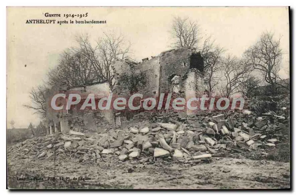 Anthelupt na de bombardeering — Oorlog 1914-1915 — Laercilla-Plath, n° 13, 2e Plgline - Voorkant
