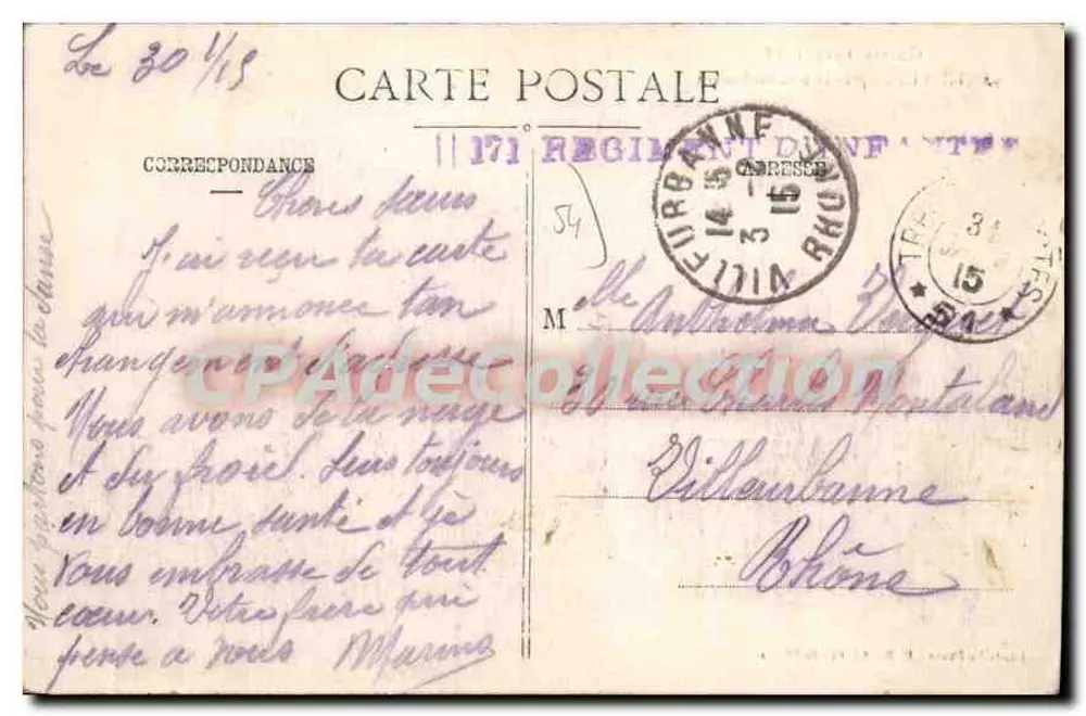 Anthelupt na de bombardeering — Oorlog 1914-1915 — Laercilla-Plath, n° 13, 2e Plgline - Achterkant