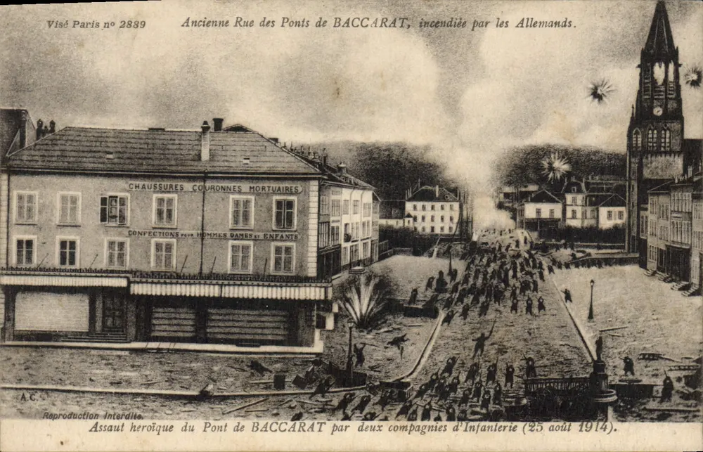 Alte Straße der Brücken von Baccarat — von den Deutschen angezündet — Visé Paris n°2889 - Vorderseite