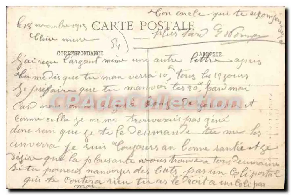Bombardamento de PONT-À-MOUSSON — Guerra 1914-1915 — editor Robin, Pout-à-Mousson - Verso