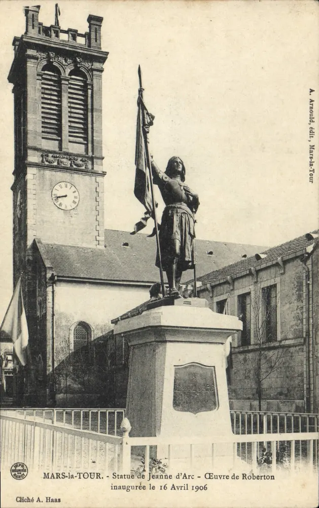Mars-la-Tour - Estátua de Joana d'Arc - Obra de Roberton, inaugurada em 16 de Abril de 1906 — A. Arrould, editor, Mars-la-Tour - Frente