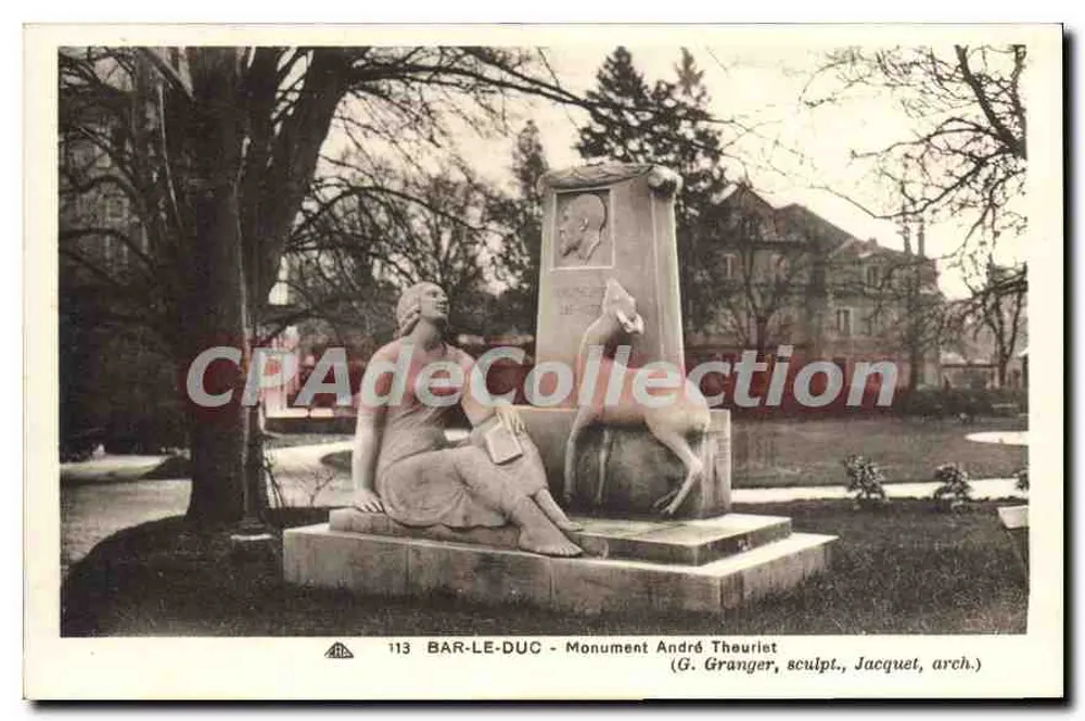 Bar-le-Duc — Monumento André Théuriet — G. Granger, escultor, Jacquet, arquiteto - Frente