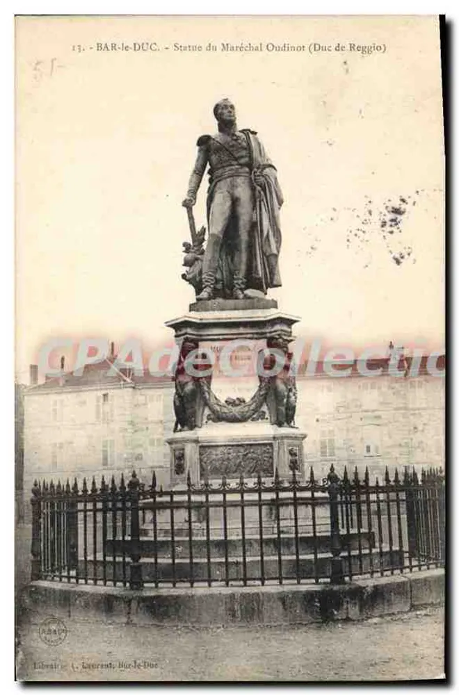 BAR-le-DUC - Estátua do Maréschal Oudinot (Duque de Reggio) — Librairie A. Laurent, Bar-le-Duc - Frente