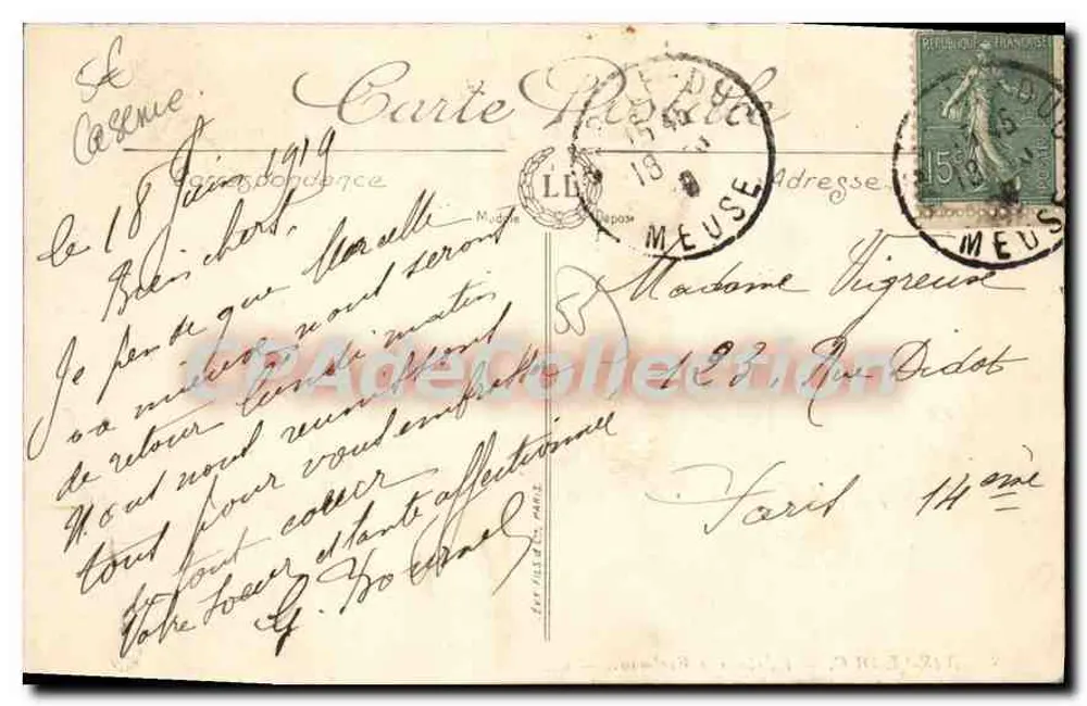 Bar-le-Duc — A Caserna Exelmans — LL. n°58 - Verso