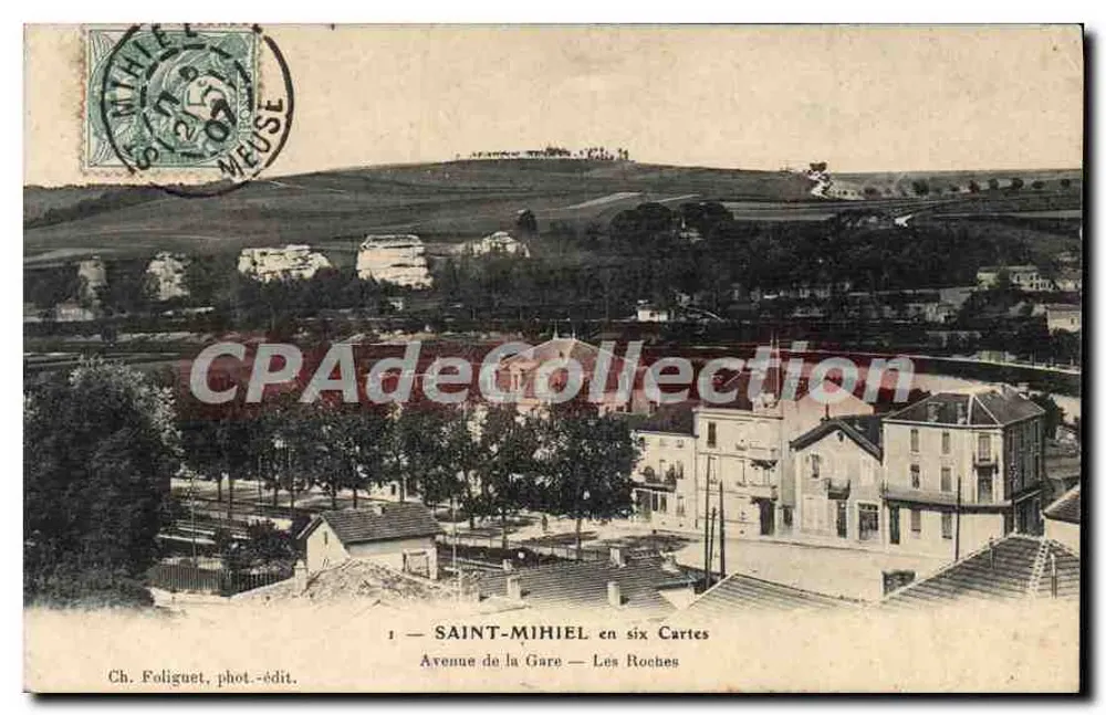 Saint-Mihiel — Avenue de la Gare — Les Roches — Ch. Foliguet, phot.-édit. - Vorderseite