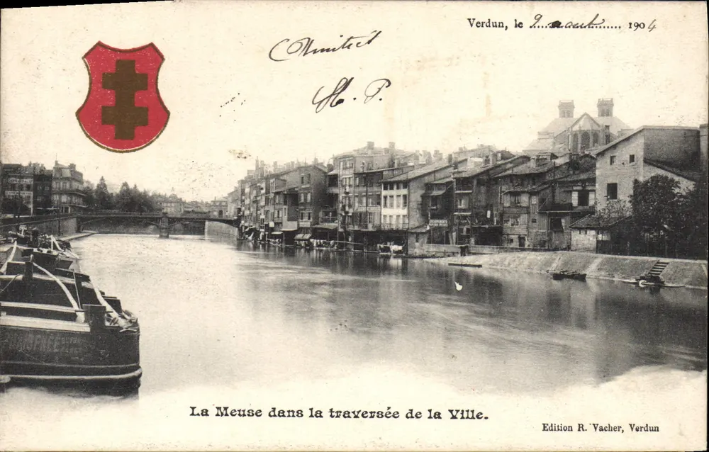 De Meuse door de stad — Verdun, 1904 — Uitgave R. Vacher, Verdun - Voorkant