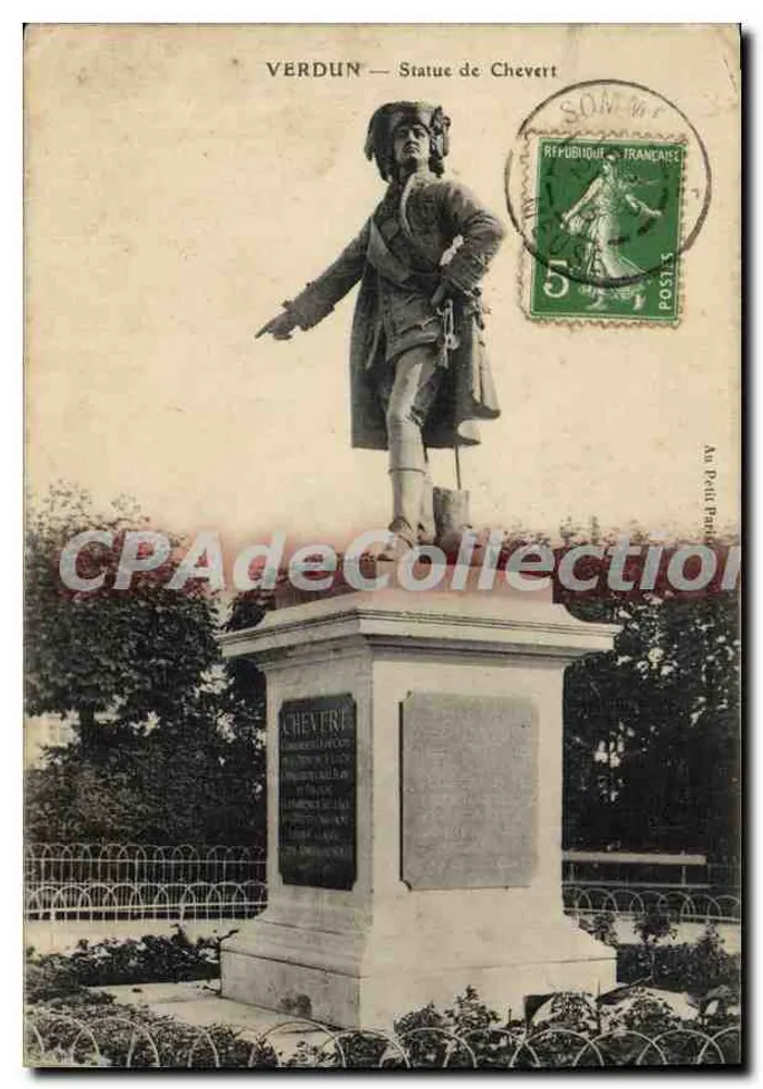Verdun — Estátua de Chevert — Editor desconhecido, número de série não visível - Frente