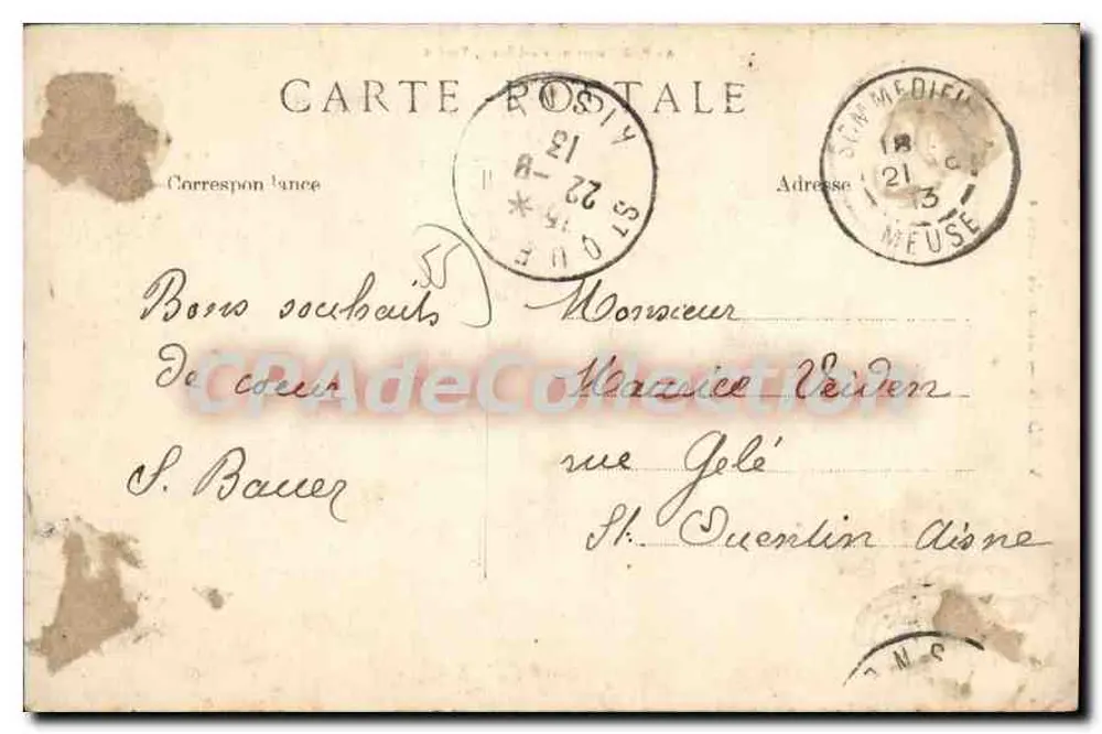 Verdun — Estátua de Chevert — Editor desconhecido, número de série não visível - Verso