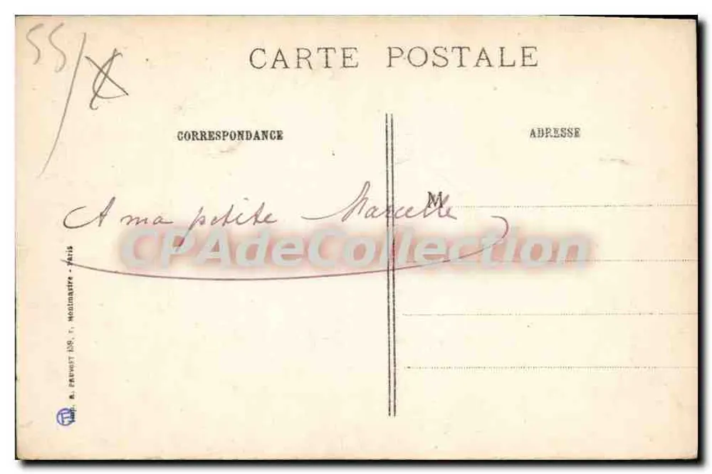 Clermont-en-Argonne (Meuse) und der Berg Ste-Anne — Kriegsansicht 1914-1915 — J. Courcier, 8 rue Simon-le-Franc, Paris - Rückseite