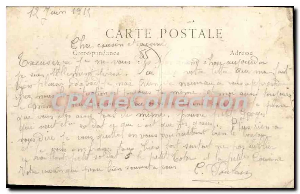 Clermont-en-Argonne — Panorama der Stadt Ruinen — L.C.H. Paris, Nr. 307 - Rückseite