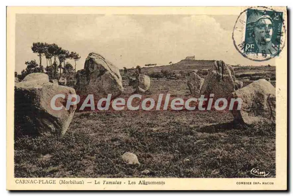 Carnac-Plage (Morbihan) — A Tumba — Os Alinhamentos — Combier Imp. Macon - Frente