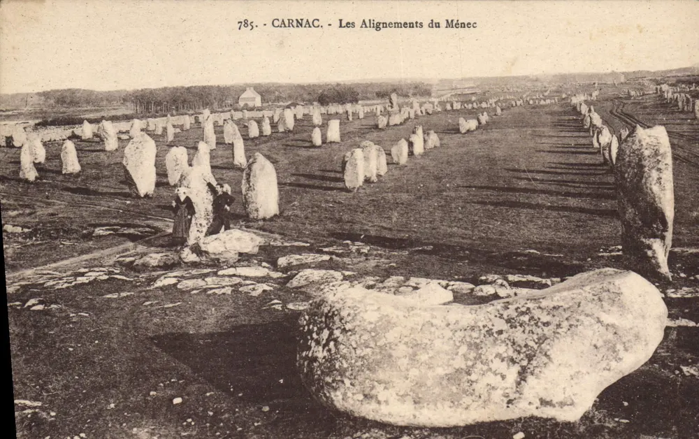 Carnac - Os Alinhamentos do Ménec — editor Laurent-Nel, Rennes, n° 785 - Frente