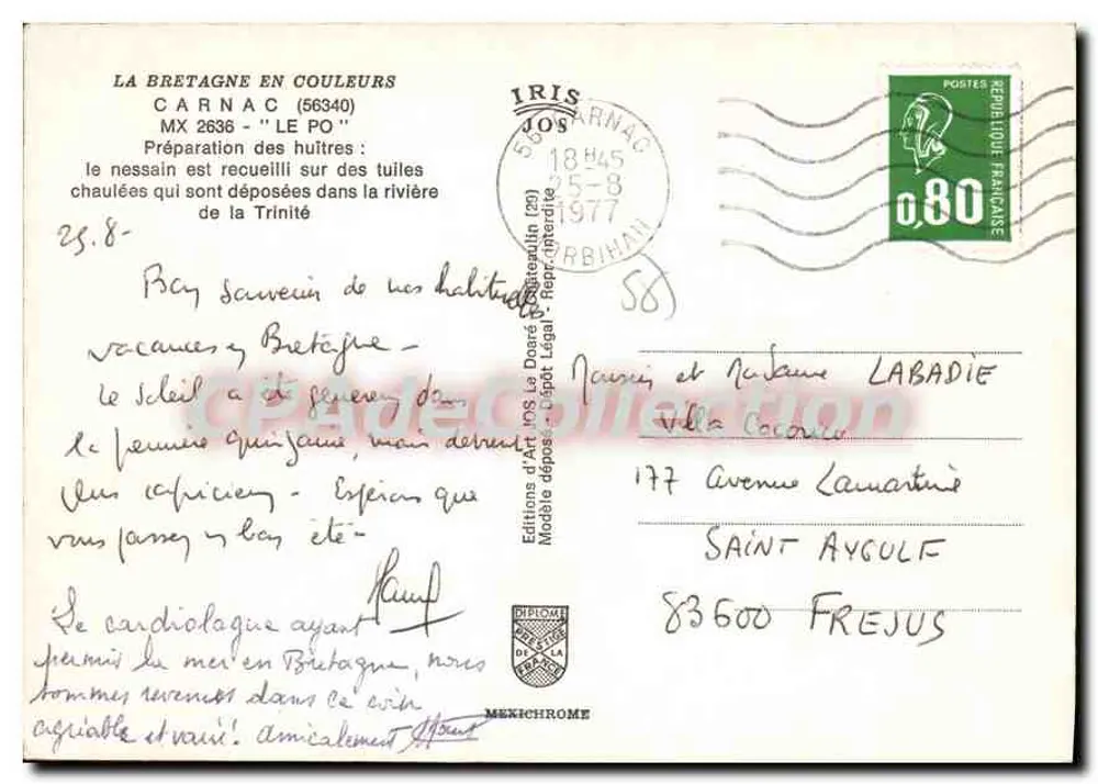 Carnac — Preparação das ostras — Edições de Arte IRIS - Verso