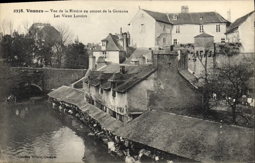 Vannes — Ansicht des Flusses oberhalb der Garenne, die alten Waschhäuser — Sammlung Villaru, Quimper - Vorderseite