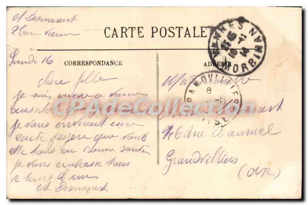 VANNES — Denkmal Lesage und Promenade der Rabine — Édition des Magasins Modernes, Vannes - Rückseite
