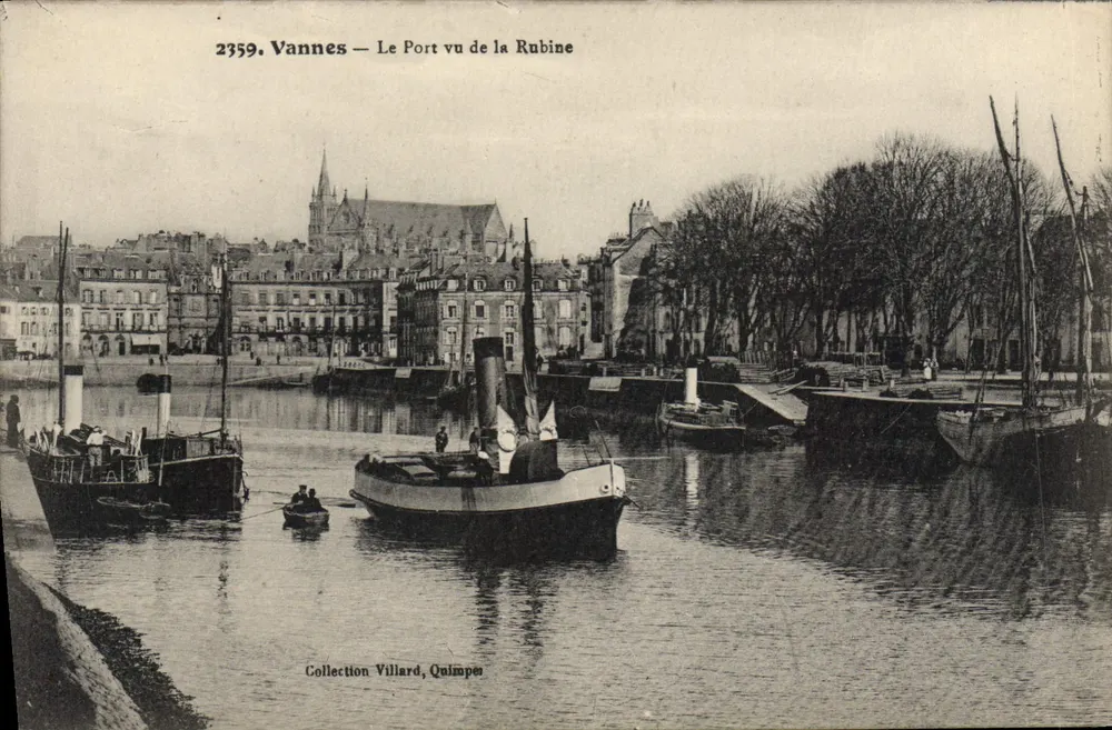 Vannes — Il Porto visto dalla Rubine — Collezione Villard, Quimper - Recto